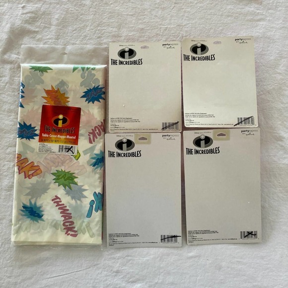 New The Incredibles 1 Table Cover 54" x 102", 4 Packages Party Favors Birthday - Picture 2 of 8